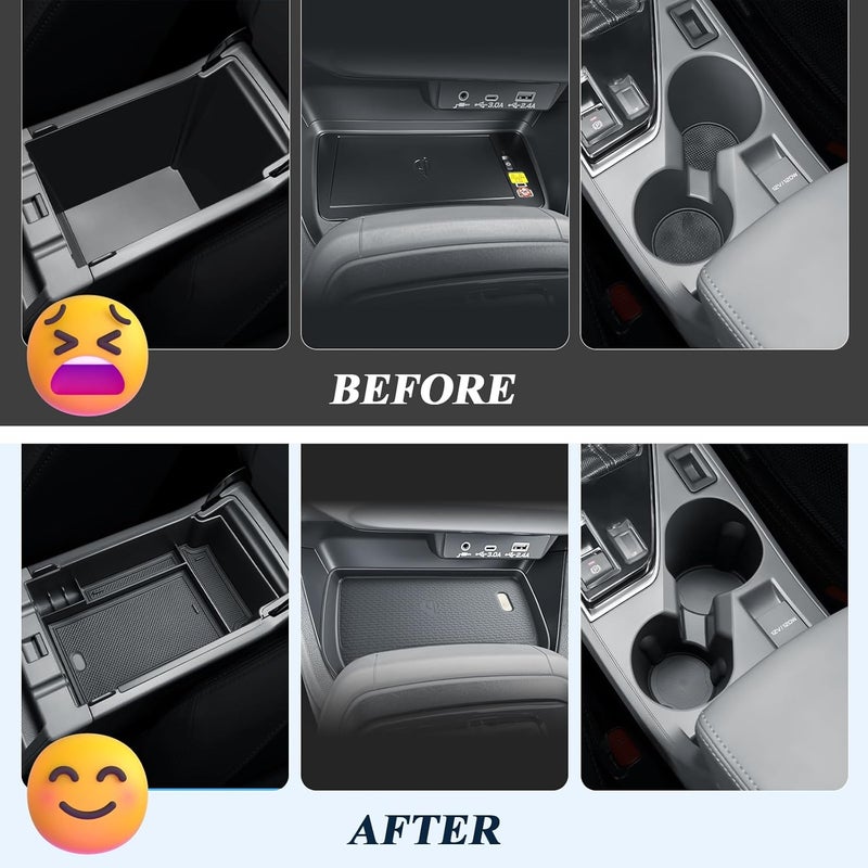 BIBIBO 3Packs 2024 2025 2026 Crosstrek Center Console Organizer for 2023-2026 Subaru Crosstrek&2024+Subaru Impreza Console Trays+ Insert Cup Holder& Wireless Charging Mats Crosstrek 2024 2025 2026 - Image 4